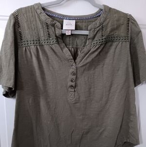 Knox Rose Olive Green Blouse